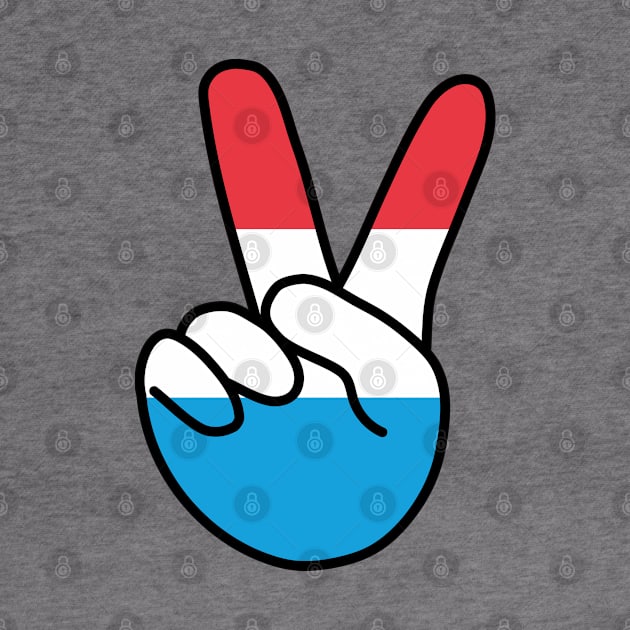 Luxembourg Flag V Sign by DiegoCarvalho